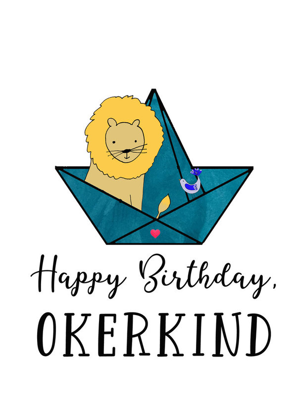 Postkarte "Happy Birthday OKERKIND"