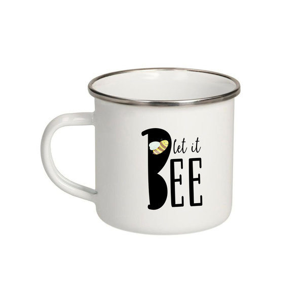 Emaille-Tasse "Let it bee"