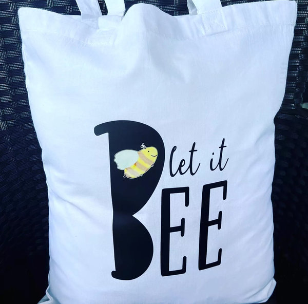 Kleine Baumwoll-Tasche, Modell "Let it bee"