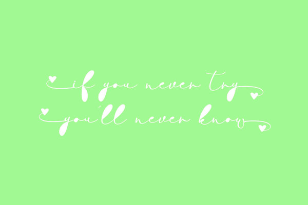 POSTER "NEVER TRY NEVER KNOW"